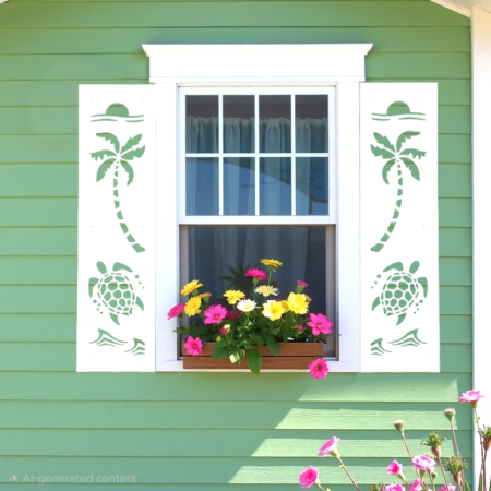 Seaside Shutters Turtle sold in pair left and right 2shuters