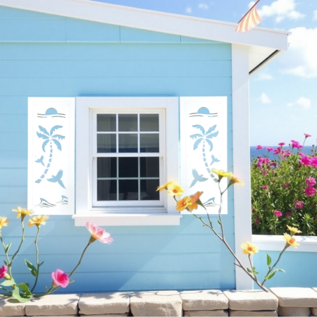 Coastal Charm Shutter Parrots sold in pair left and right 2shuters