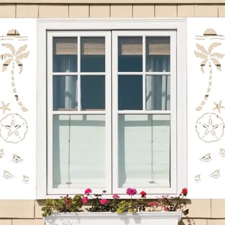 Coastal Charm Shutter Sand dollar sold in pair left and right 2shuters