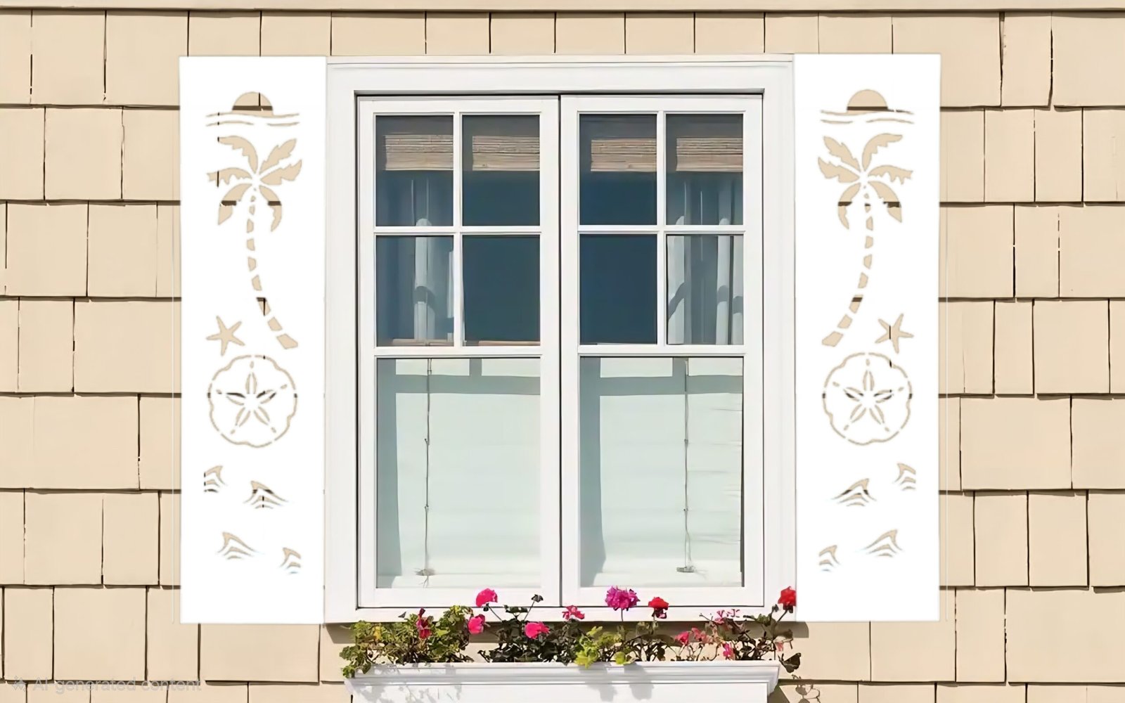 Coastal Charm Shutter Sand dollar sold in pair left and right 2shuters