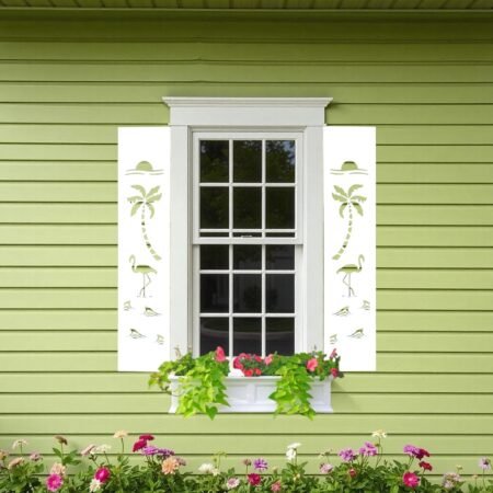 Coastal Charm Shutter Flamingo sold in pair left and right 2shuters