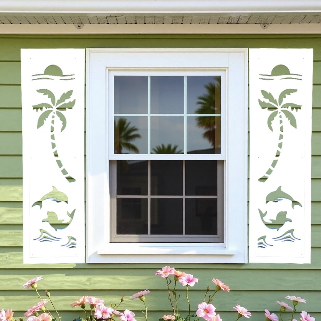 Seaside Shutter Dolphins sold in pair left and right 2shuters