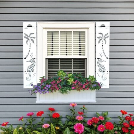 Seaside Charm Shutter Seahorse sold in pair left and right 2shuters