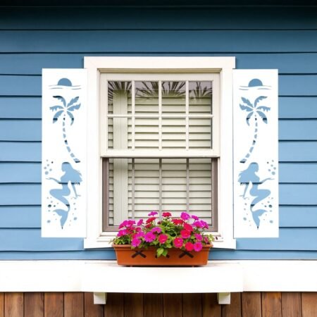 Coastal Charm Shutter Mermaid sold in pair left and right 2shuters