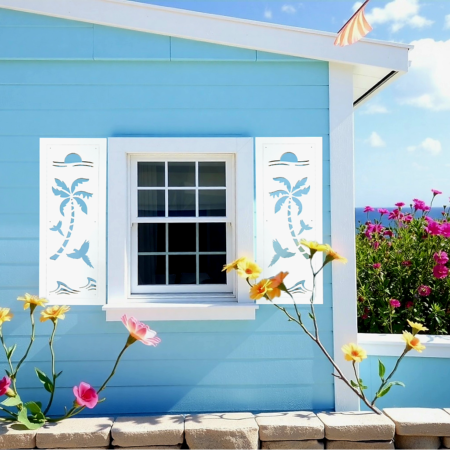 Coastal Charm Shutters Parrots sold in pair left and right 2 shutters