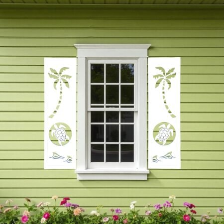 Seaside Shutter Sunset Turtle sold in pair left and right 2shuters