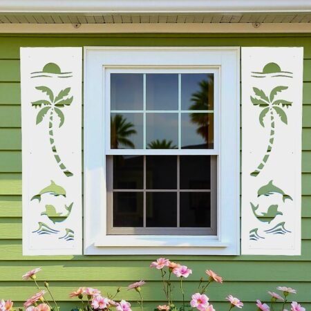 Seaside Shutters Dolphins sold in pair left and right 2 shutters