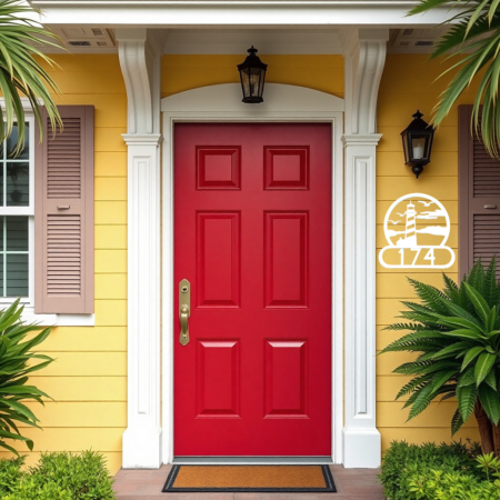 Decorative House Number Lighthouse design