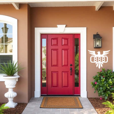 Decorative House Number Bald Eagle design