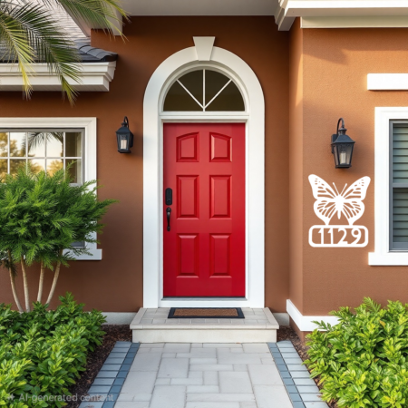 Decorative House Number Butterfly design