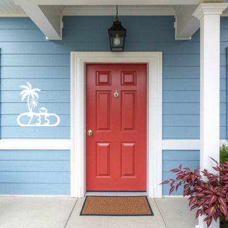 Decorative House Number Relaxing Time design