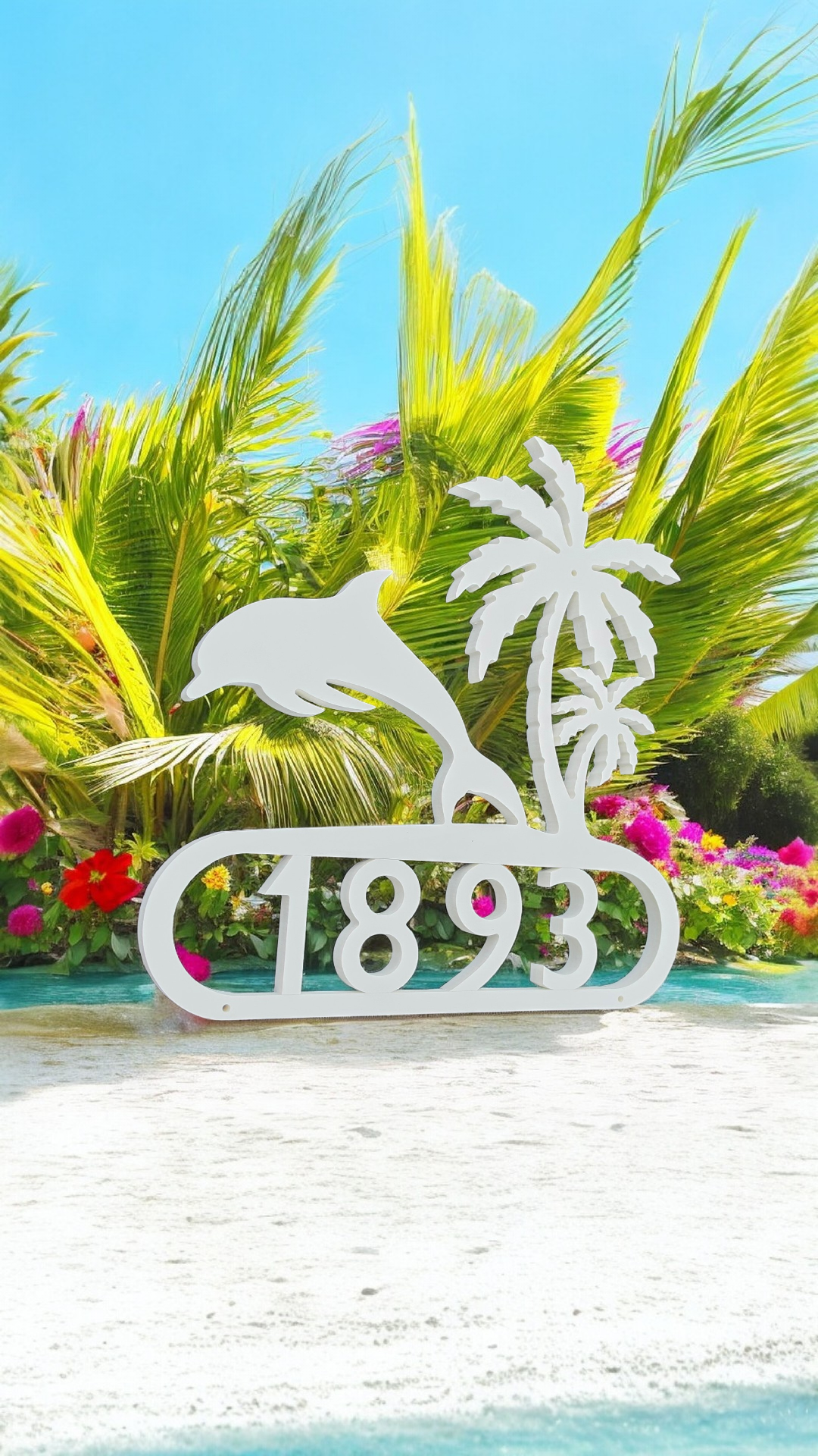 Decorative House Number Dolphin design - Image 2