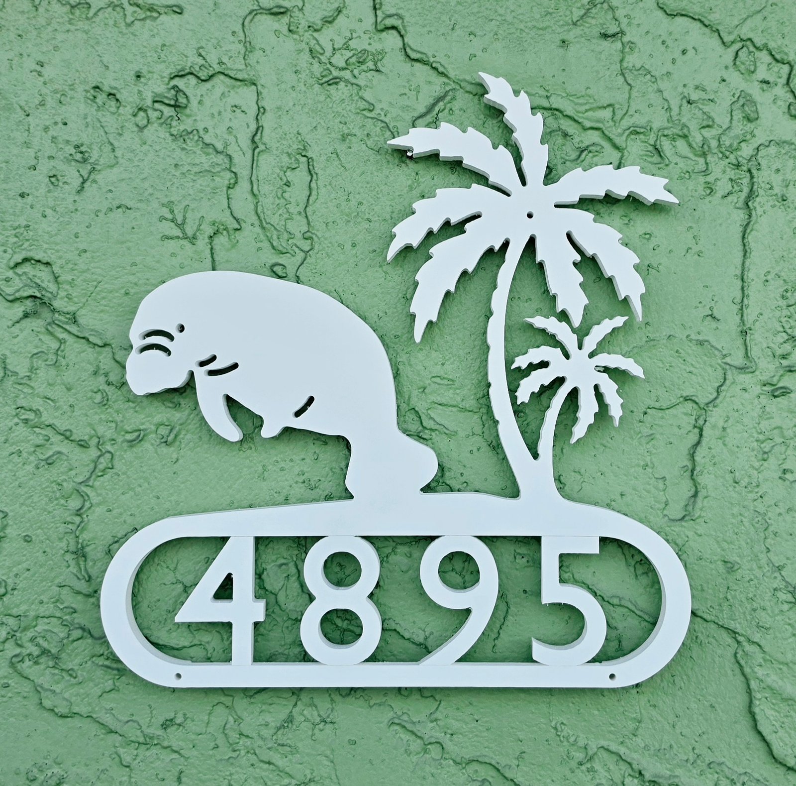Decorative House Number Manatee Design - Image 4