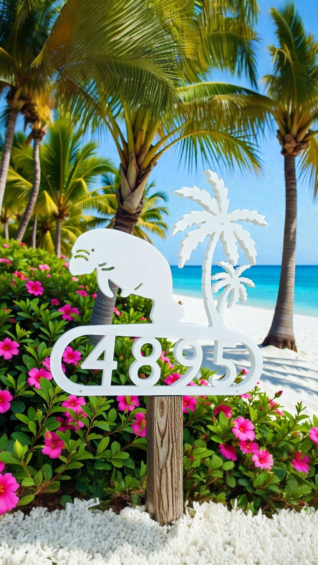 Decorative House Number Manatee Design - Image 2
