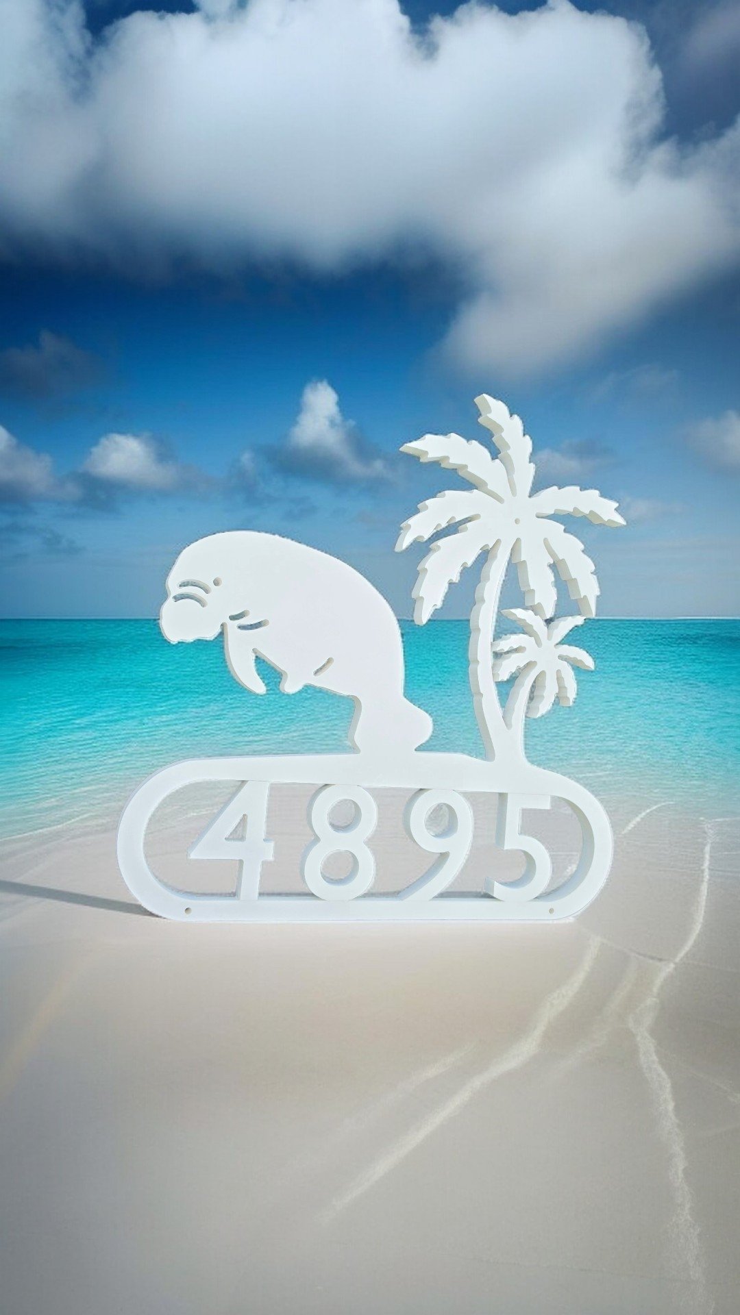 Decorative House Number Manatee Design - Image 3