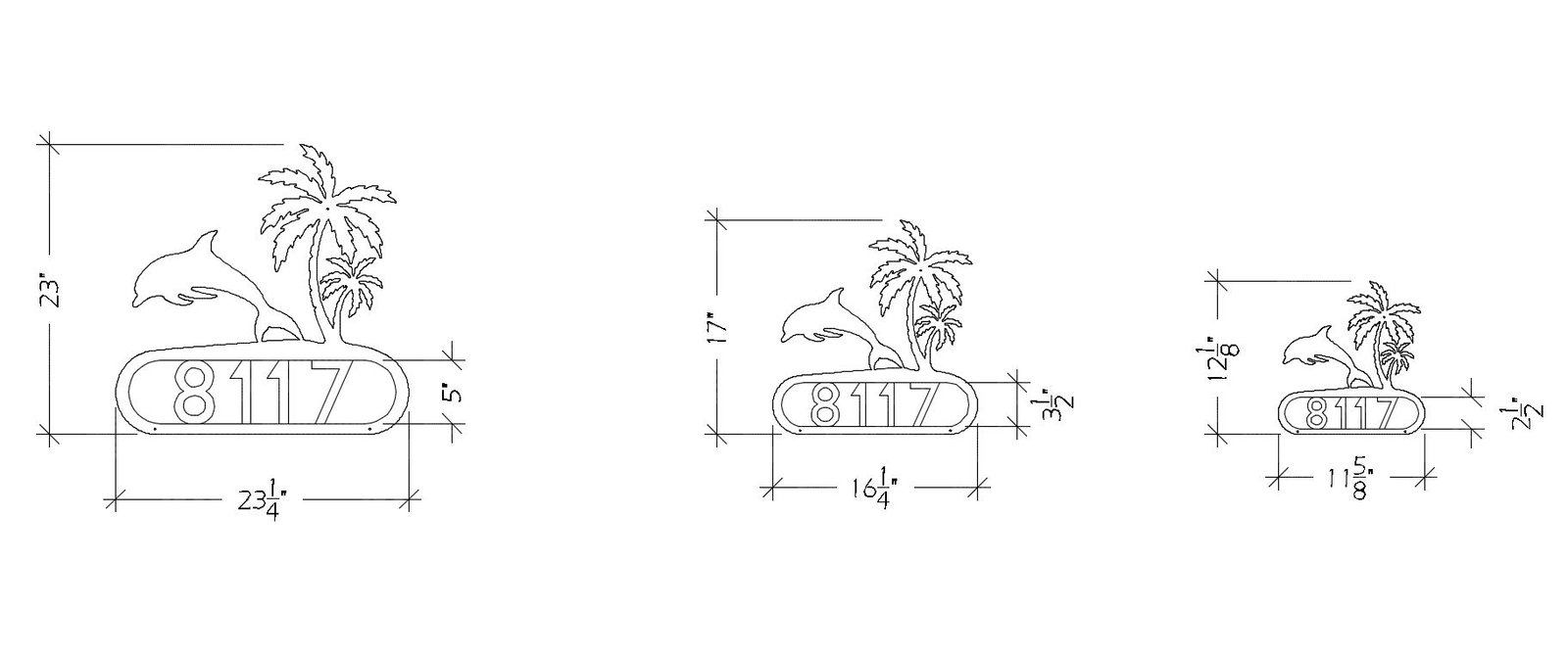 Decorative House Number Dolphin design - Image 6