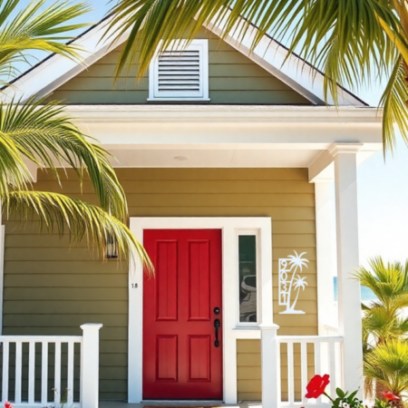 Decorative Vertical House Number Palms